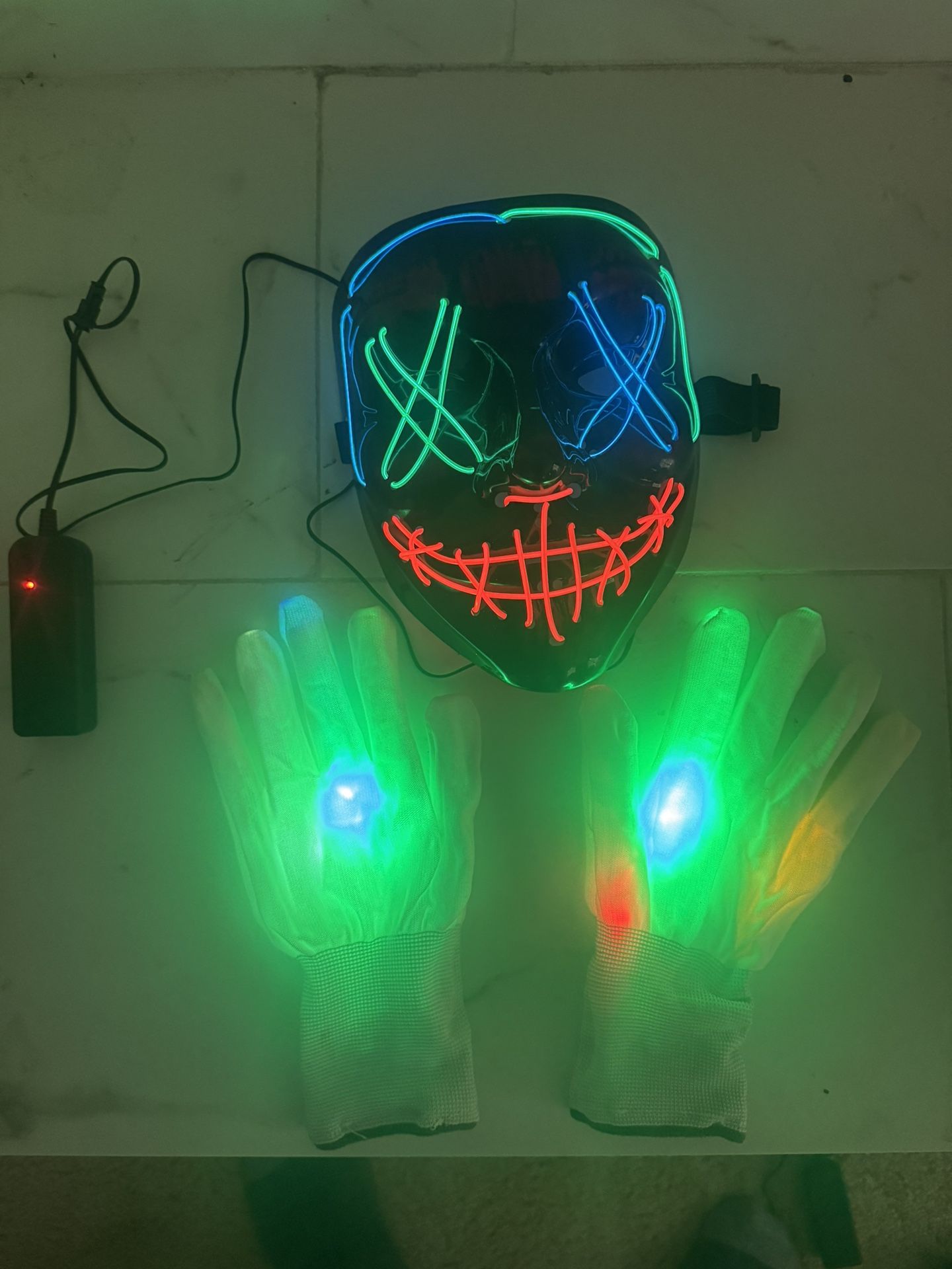 Halloween Purge Mask And Gloves Light Up