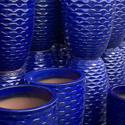 Blue Ceramic Planter Pots 