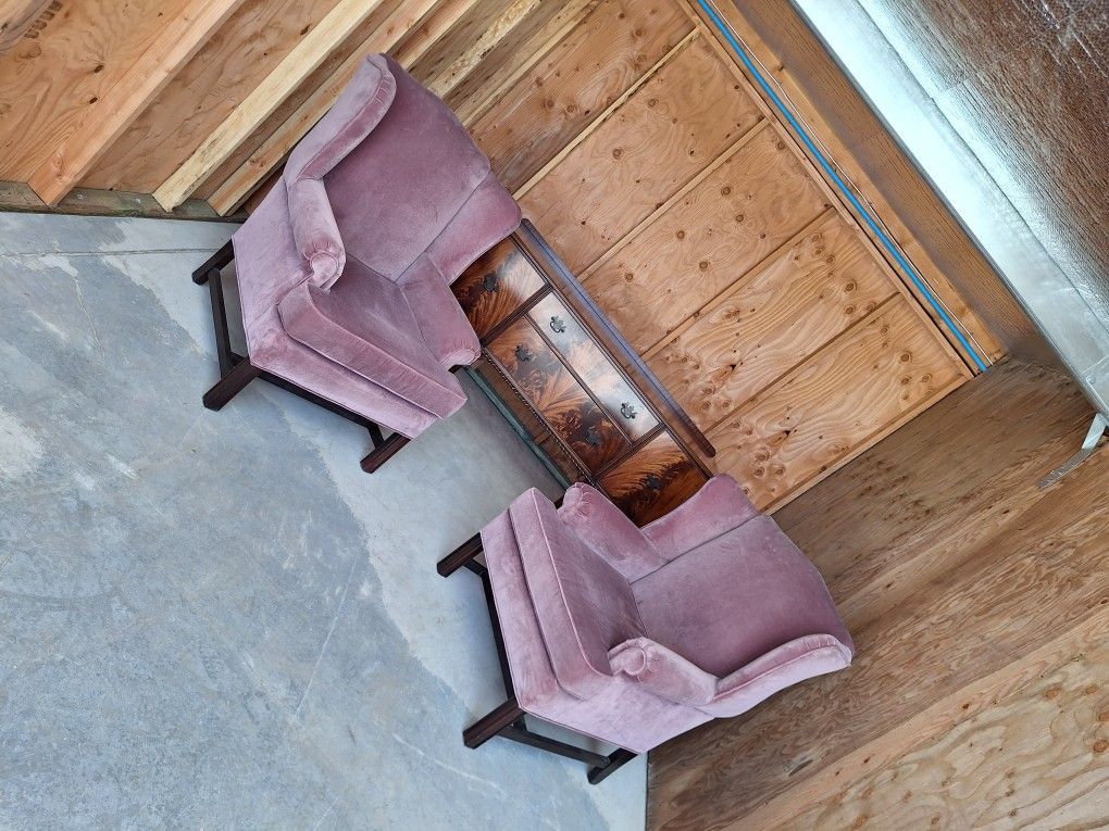 Antique Pink Velvet Classic Chair's (Chair's Only)