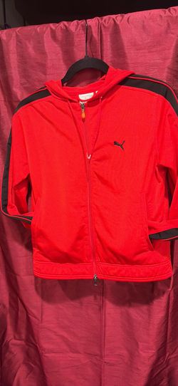 Vintage Puma red track jacket full zip hoodie size small