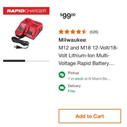 Milwaukee Battery And Rapid Charger