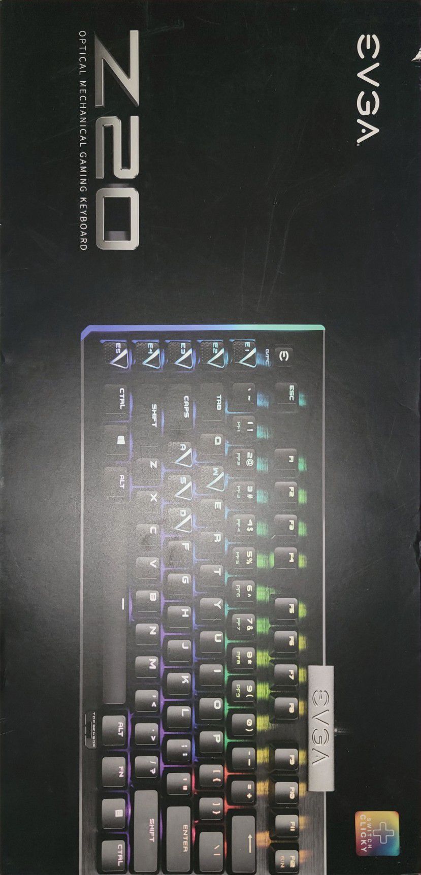 EVGA Z20 RGB Optical Mechanical (Clicky Switch) Gaming Keyboard - New in Box