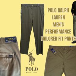Polo Ralph Lauren Men's Performance Tailored Fit Pants, Olive Green 40X30 New 