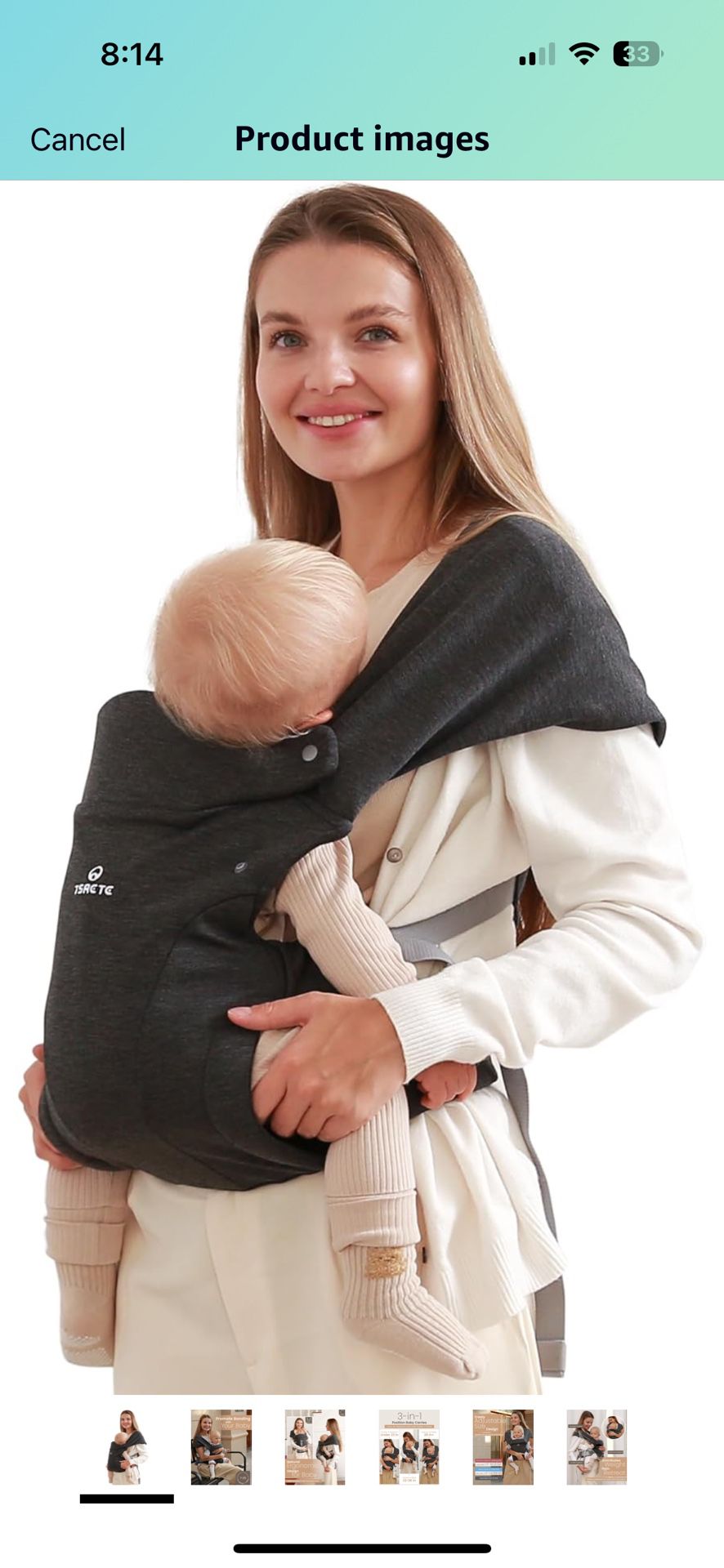 Baby Carrier Newborn to Toddler - TSRETE Baby Ergonomic and Cozy Infant Carrier with Lumbar Support for 7-25lbs,Easy Adjustable Baby Chest Carrier, Fa