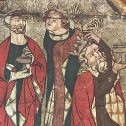 ADORATION MAGI Original Vintage 1950’s Norway Antique Fine Art Print Stave Church Collectible Poster Italy Printed