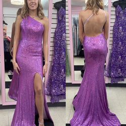 New With Tags Purple Portia & Scarlett Sequin Long Formal Dress & Prom Dress $199