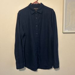 Michael Kors Men's Dark Blue Casual Shirt