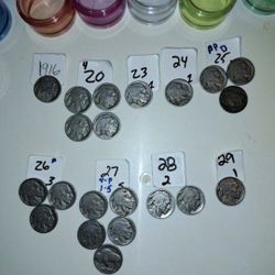 20 USA Buffalo Indian Head Nickles 5cents.  See Pictures For Dates And Quantities Of Each