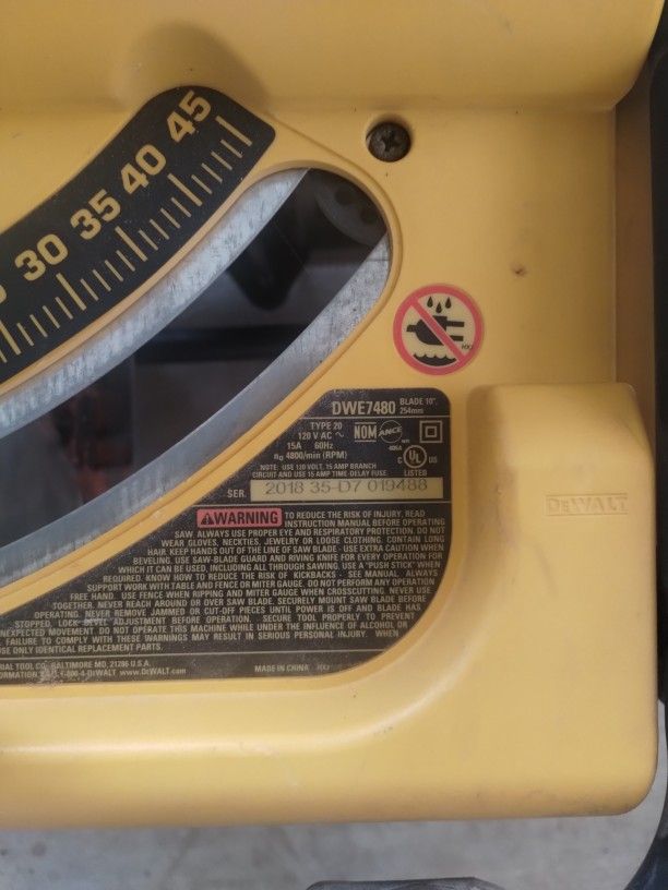 DeWalt DWE7480 Table Saw (Parts)