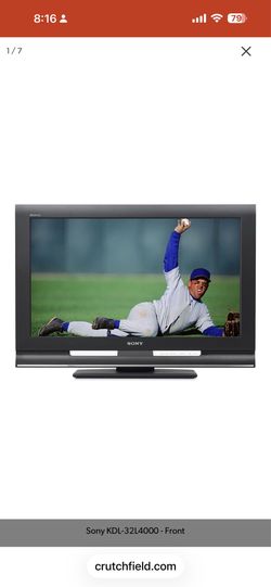 Sony KDL-32L4000 32" BRAVIA LCD HDTV perfect for gaming works great only $75!!!!!