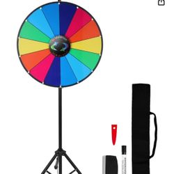 NEW Voilamart 24 Inch Prize Wheel with Folding Tripod Floor Stand Height Adjustable 14 Slots Color Dry Erase Spin Wheel Spinner Game with Dry Erase 