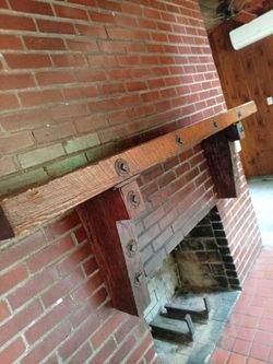 Rustic Wood Fireplace Mantel Shelf