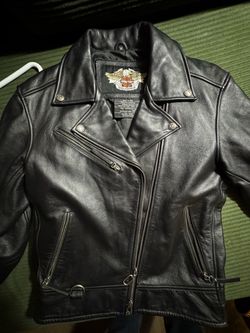 Harley-Davidson Black Leather Moto Jacket Size M