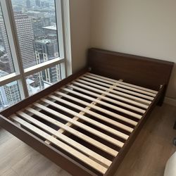 Modern Full Size Wood Bed Frame with Storage (Mattress Optional Addition)