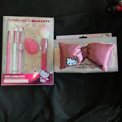 hello kitty creme shop makeup brushes and headband