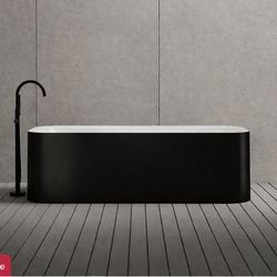 MonBlari 55" X 27" Frees tanding Acrylic Soaking Bath tub with Overflow and Pop-up Drain For Bathroom