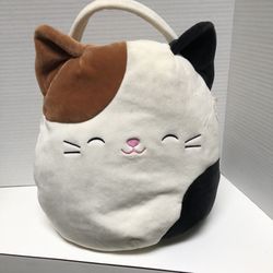 Squishmallow Cat Basket, Black/Brown/White Trick Or Treat  Bag