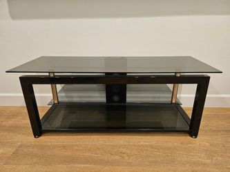 Modern Black Glass TV Stand Entertainment Unit