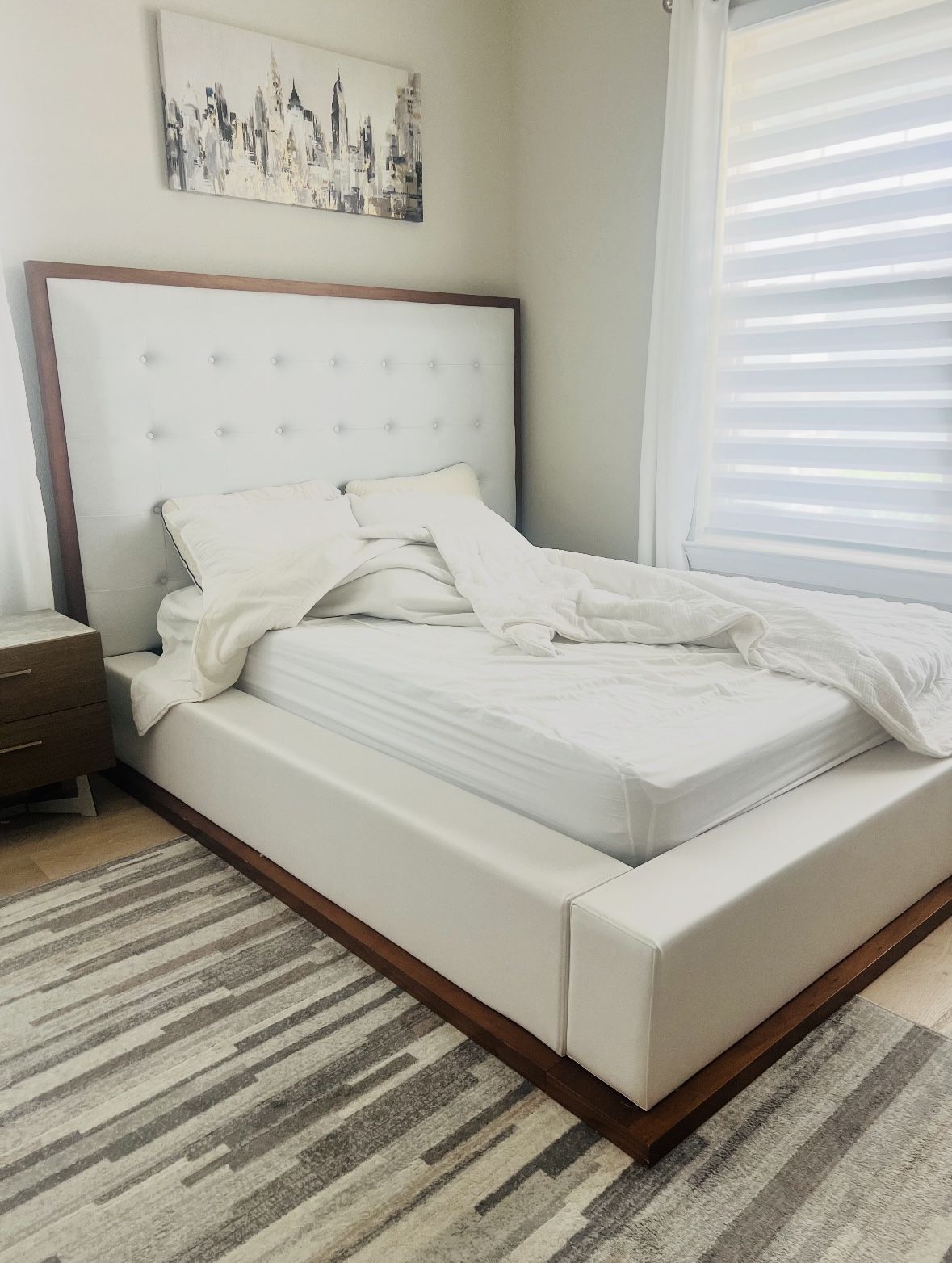 Queen size bed frame and and head board