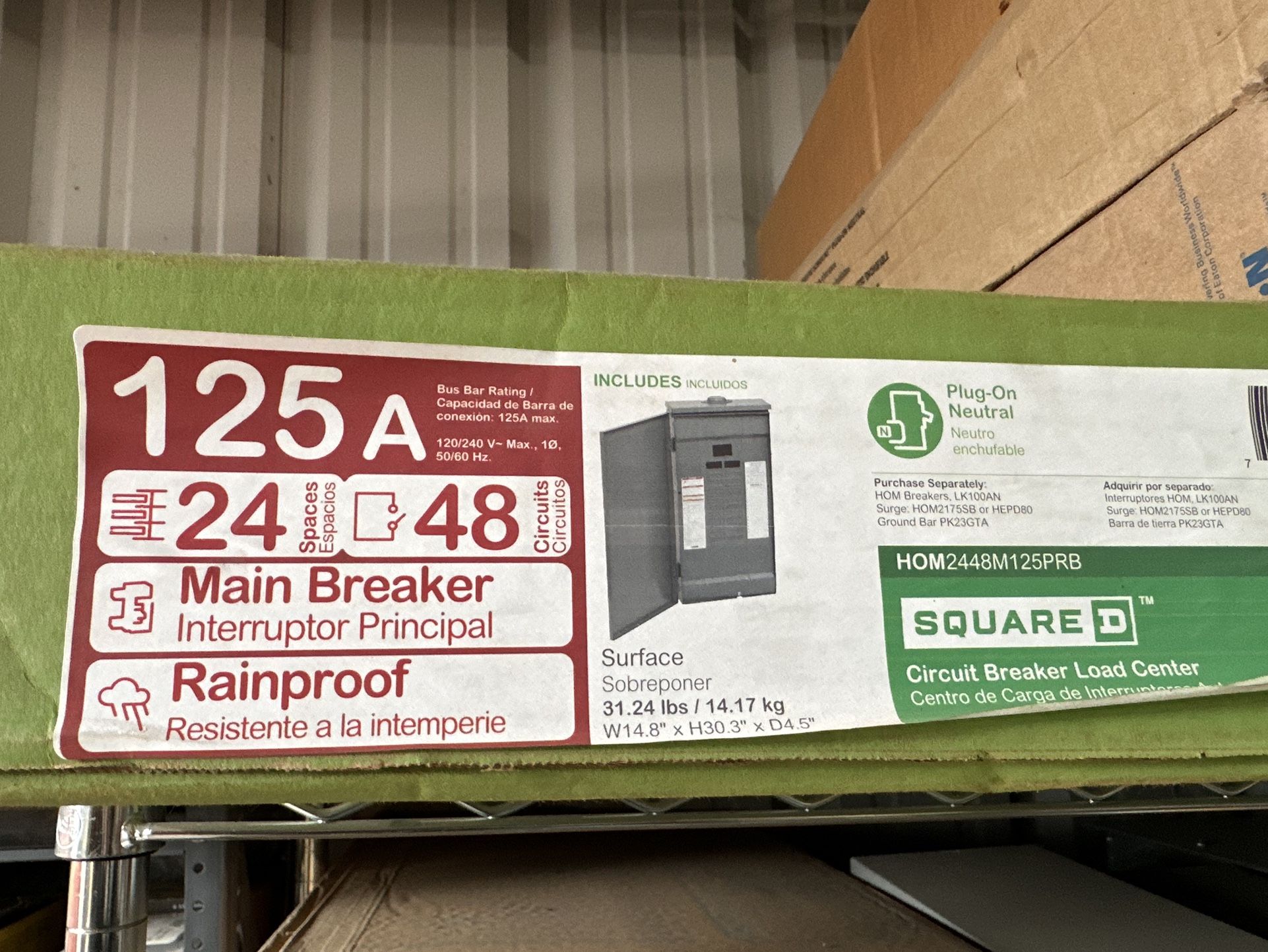 Outdoor Subpanel Rigid Rmc Square D 125 Amp 120/240v 24 Space Outdoor Subpanel for Sale in ...
