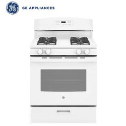 GE 30-in 4 burners 5-cu ft Freestanding Natural Gas Range ( White )