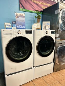 LG Washer 4.5 Cu Ft  and Dryer Set with Pedestals 