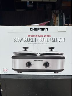 2 Chefman Slowcooker Double Round Crock