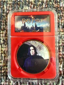 Ingenuity Coins Harry Potter Fantasy Collectible Coin in Case Severus Snape. Gold plate coin in collector case.
