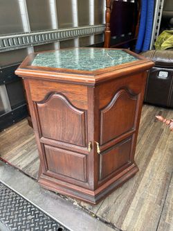 Tall Coffee Table with Green Marble Top