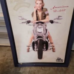 Harley Davidson promotional framed poster