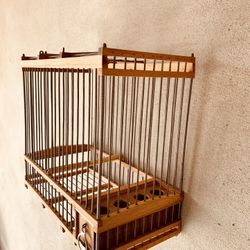 Wooden Bird Cage 12 “ x 9 .5 “ x 6” 