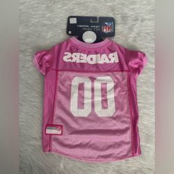 NFL pink Raiders dog jersey, medium