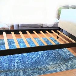 Regular White And Black Twin Bed Frame.