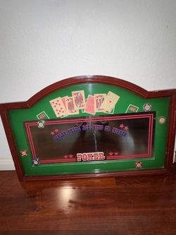 Poker Decorative Wall Mirror Sign 27” x 17.5”