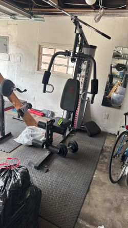 Workout machine, bench, and bike