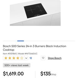 Brand New | Bosch 500 Series 24-in 3 Burners Black Induction Cooktop