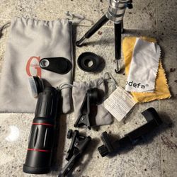 Phone Camera Lens Kit With Tripod And Remote Button