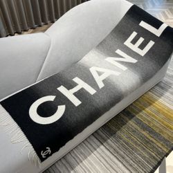 Stunning Sought After CHANEL  Two Color Shawl, Scarf Blanket