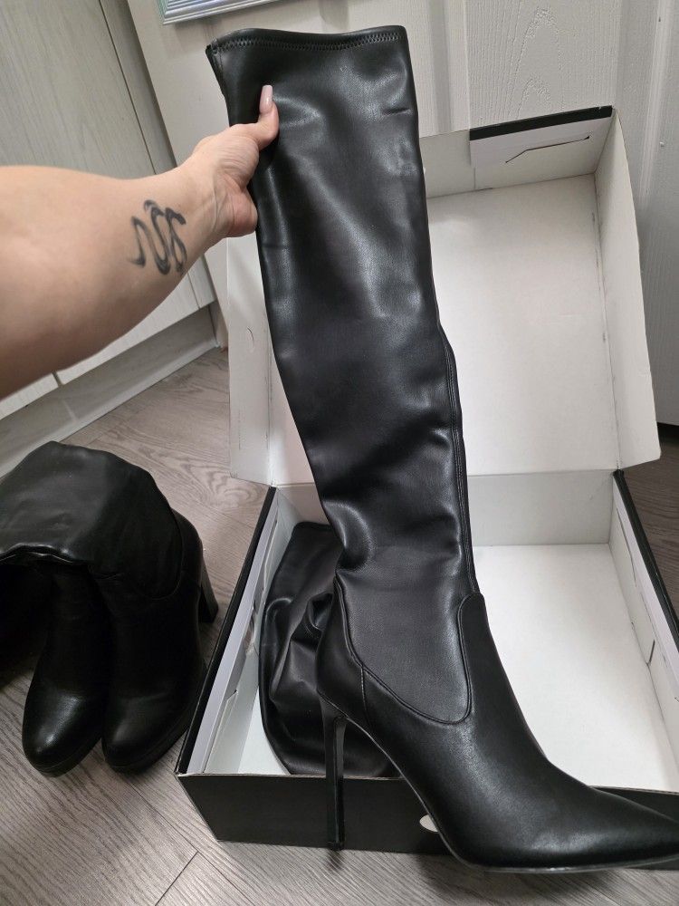 6.5 Boots High Heel Worn 1 Time!