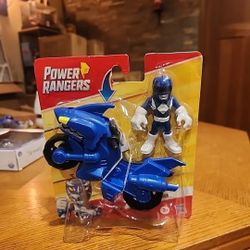 Playskool Heroes Power Rangers Blue Ranger Shark Cycle 5" Action Figure New..