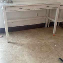 White  Vanity ,Desk , Table And A Corner Table 