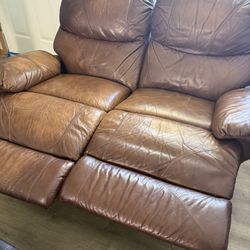 Dual Recliner Real Leather