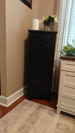 Black 10 drawer rolling cart