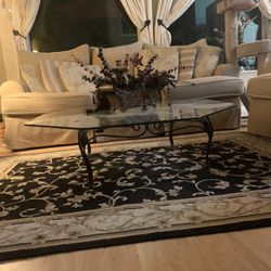 Glass Top Wrought Iron Coffee Table