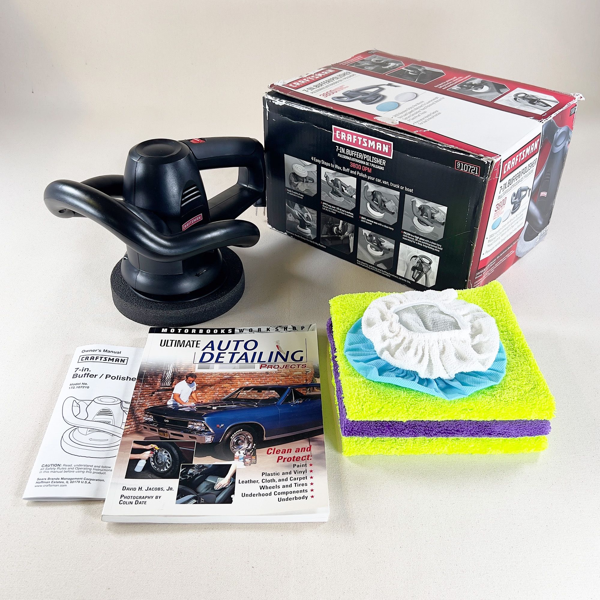 Sears Craftsman Car Buffer Polisher Waxer Auto Detailing Bundle New In Open Box