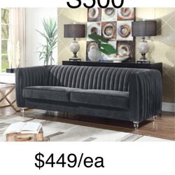 Priscilla Sofa or couch (Grey) - Chic Home Design NEW IN A BOX (free delivery & assembly available)