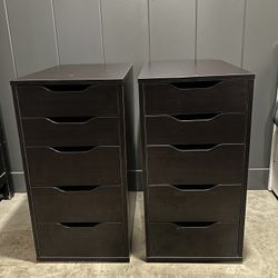 Black-Brown Ikea Alex Drawers