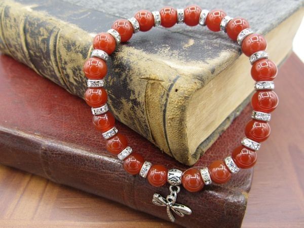 Natural Carnelian Stones with Dragonfly