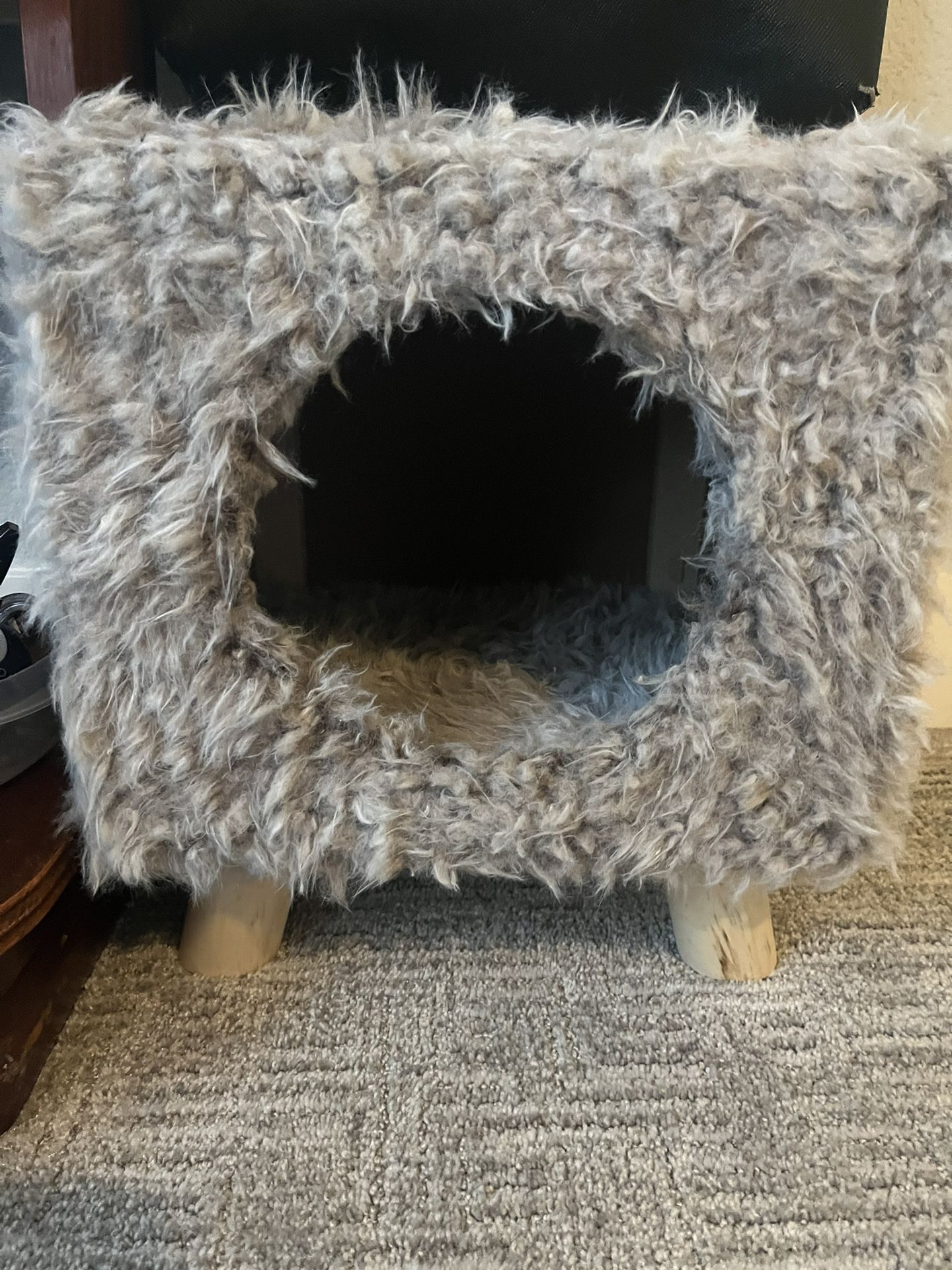 Brown Fuzzy Cat House