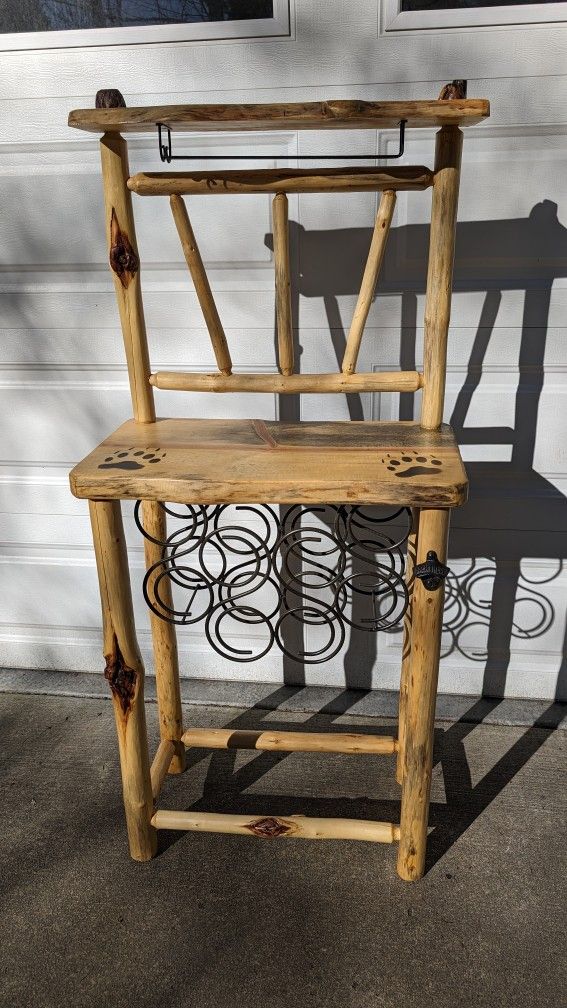 Custom log wine rack
